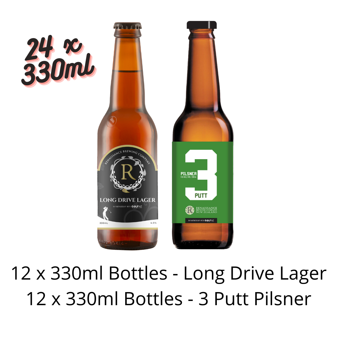 Golf Beer 24 Pack (Long Drive & 3 Putt) 24 x 330ml Bottle