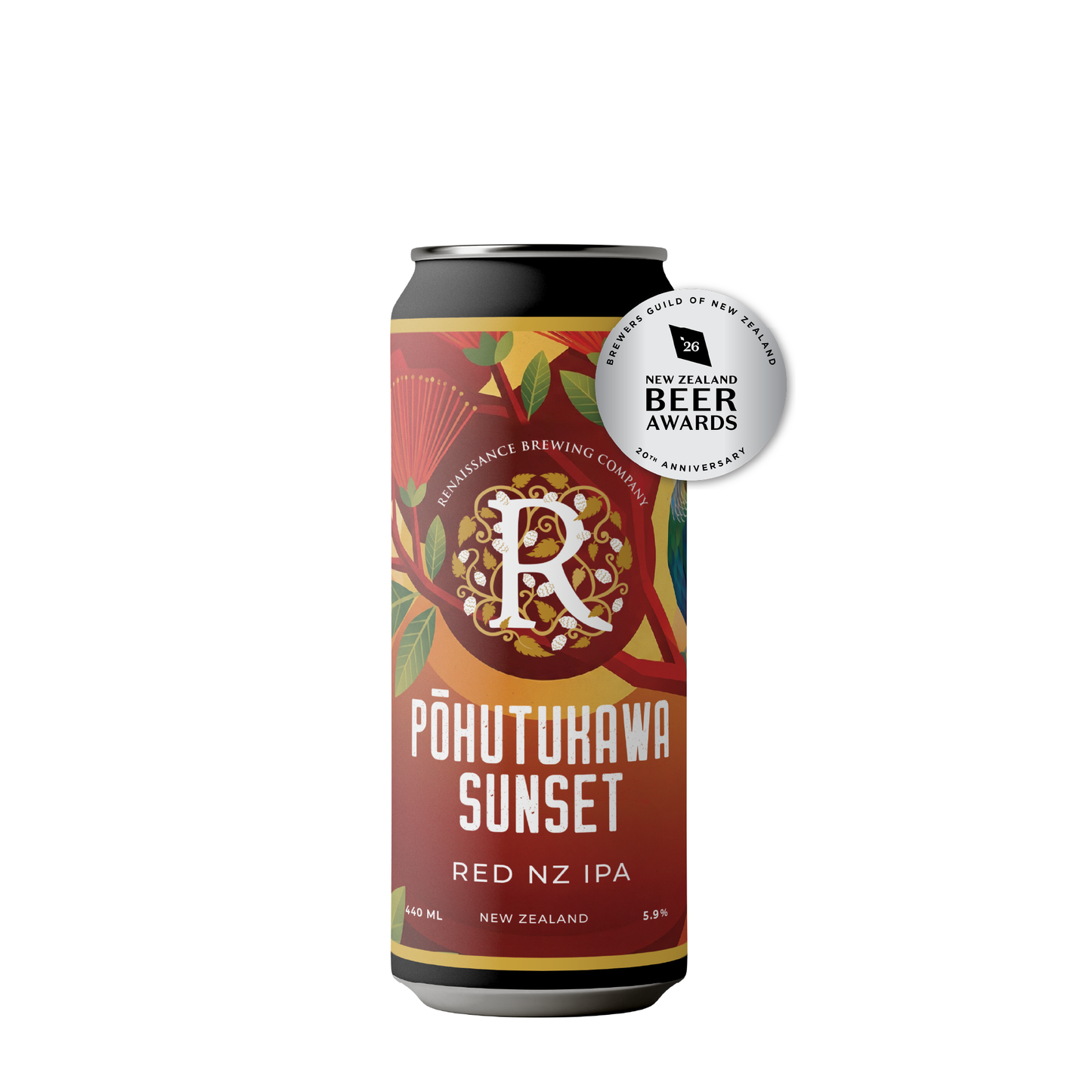 Renaissance Pōhutukawa Sunset Red NZ IPA 440ml